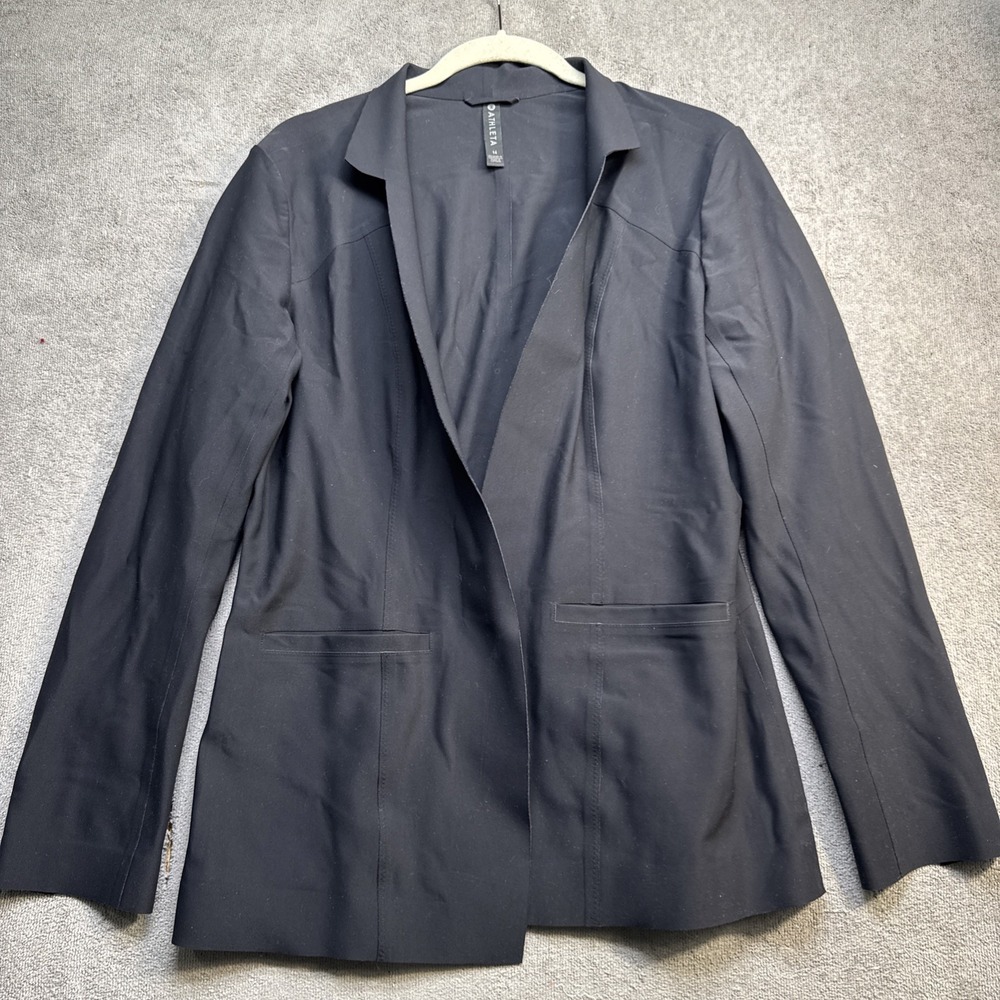 Athleta Black Stretch Blazer Jacket Tailored Office Career Women's 14